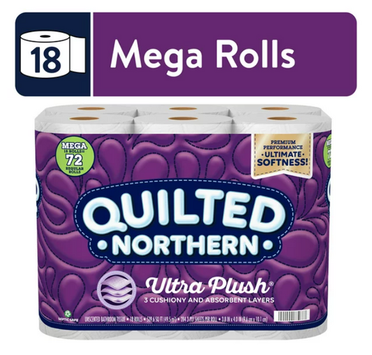 Quilted Northern Ultra Plush Toilet Paper, 18 Mega Rolls